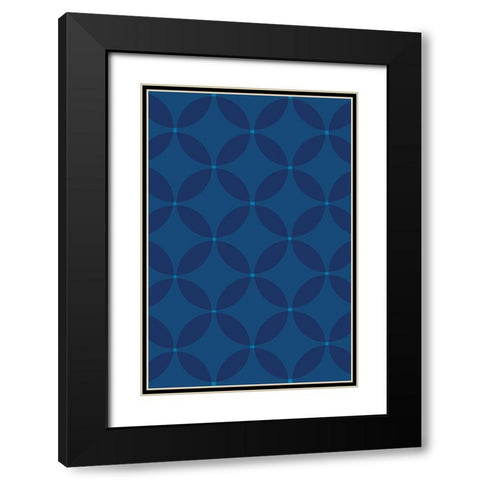 Cool Blue 4 Black Modern Wood Framed Art Print with Double Matting by Art Licensing Studio