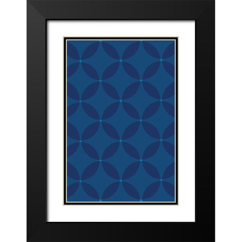 Cool Blue 4 Black Modern Wood Framed Art Print with Double Matting by Art Licensing Studio