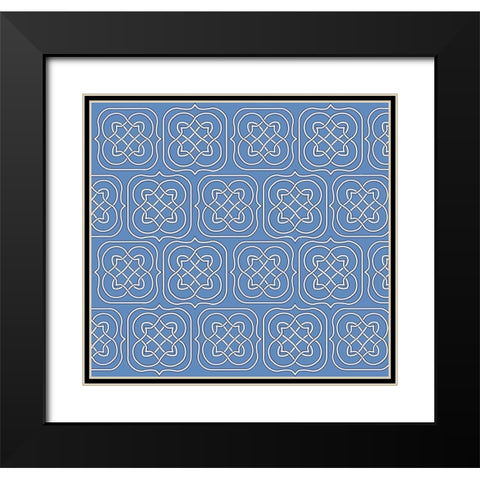 Cool Blue 5 Black Modern Wood Framed Art Print with Double Matting by Art Licensing Studio