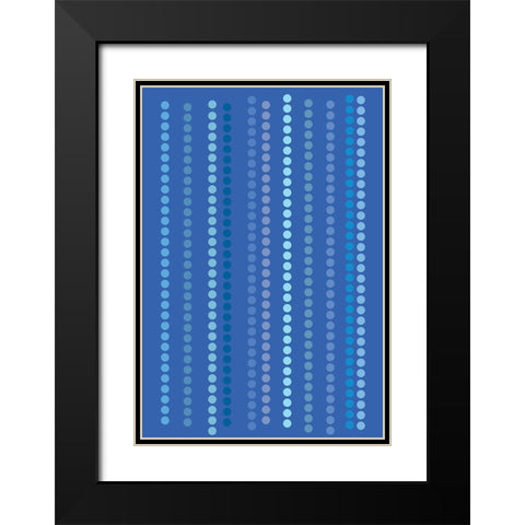 Cool Blue 7 Black Modern Wood Framed Art Print with Double Matting by Art Licensing Studio