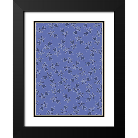 Cool Blue 8 Black Modern Wood Framed Art Print with Double Matting by Art Licensing Studio