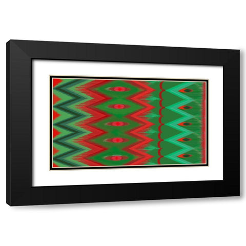 Christmas blast ikat I Black Modern Wood Framed Art Print with Double Matting by Art Licensing Studio