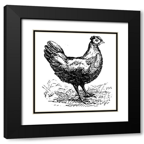 Chicken Scratch Black Modern Wood Framed Art Print with Double Matting by Art Licensing Studio