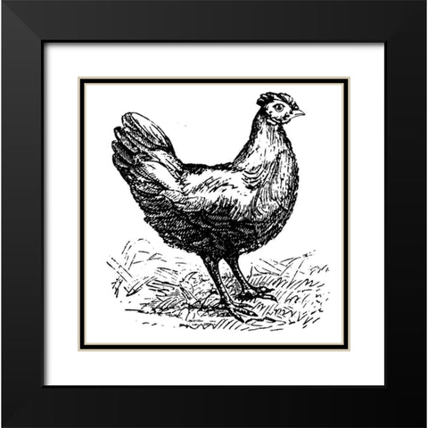 Chicken Scratch Black Modern Wood Framed Art Print with Double Matting by Art Licensing Studio