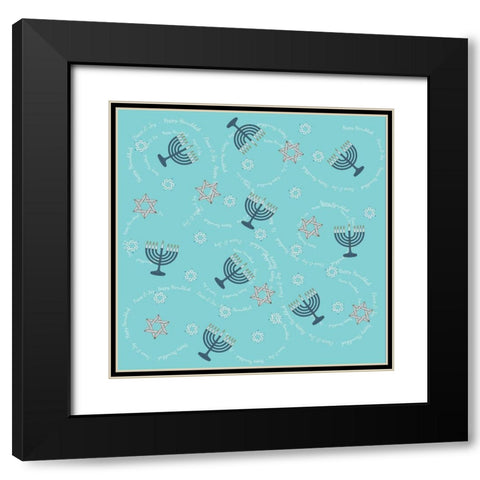 Hanukkah 1 Black Modern Wood Framed Art Print with Double Matting by Art Licensing Studio