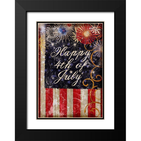 Fourth of July Glory Black Modern Wood Framed Art Print with Double Matting by Art Licensing Studio
