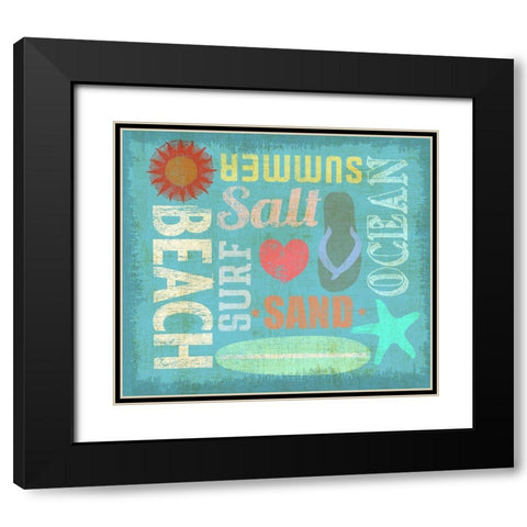 Day at the Beach Black Modern Wood Framed Art Print with Double Matting by Art Licensing Studio