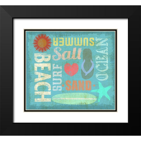 Day at the Beach Black Modern Wood Framed Art Print with Double Matting by Art Licensing Studio