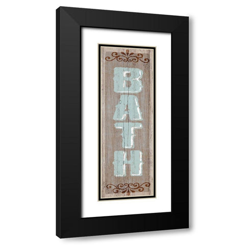 Bath Sign 1 Black Modern Wood Framed Art Print with Double Matting by Art Licensing Studio