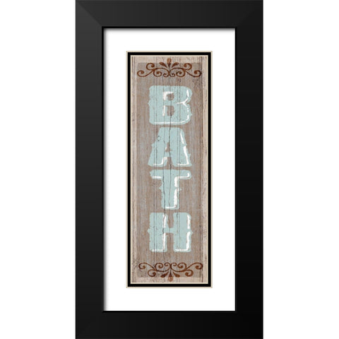 Bath Sign 1 Black Modern Wood Framed Art Print with Double Matting by Art Licensing Studio
