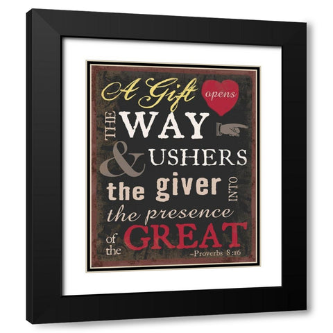 The Gift 2 Black Modern Wood Framed Art Print with Double Matting by Art Licensing Studio
