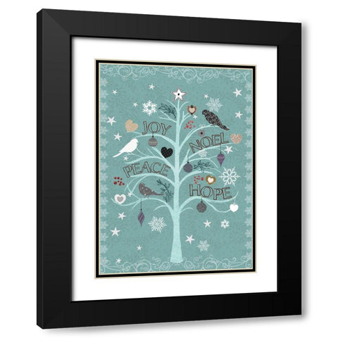 The Embellished Tree 1 Black Modern Wood Framed Art Print with Double Matting by Art Licensing Studio