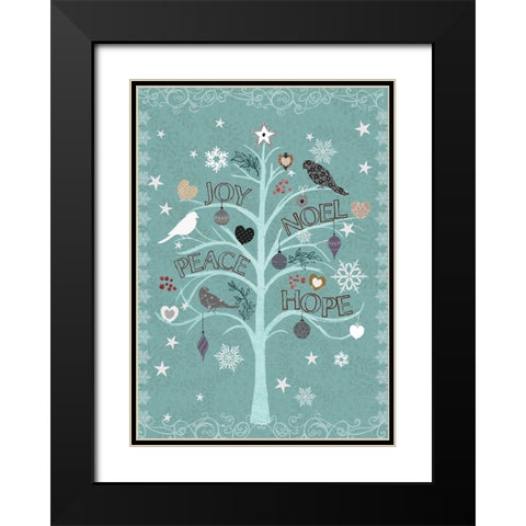 The Embellished Tree 1 Black Modern Wood Framed Art Print with Double Matting by Art Licensing Studio