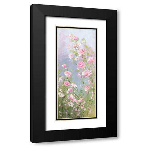 Morning Mist Roses Black Modern Wood Framed Art Print with Double Matting by Art Licensing Studio
