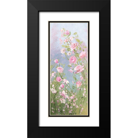 Morning Mist Roses Black Modern Wood Framed Art Print with Double Matting by Art Licensing Studio