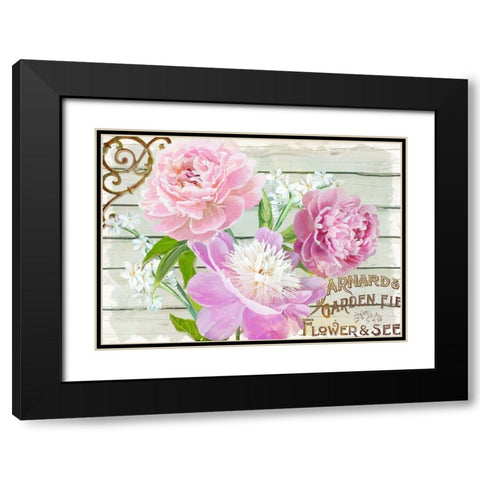 Farm Seed Peonies Black Modern Wood Framed Art Print with Double Matting by Art Licensing Studio