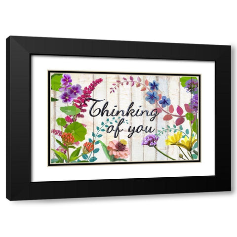Garden Thinking of you Black Modern Wood Framed Art Print with Double Matting by Art Licensing Studio