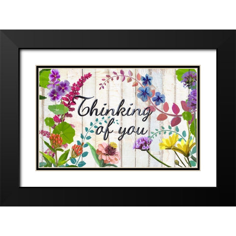 Garden Thinking of you Black Modern Wood Framed Art Print with Double Matting by Art Licensing Studio