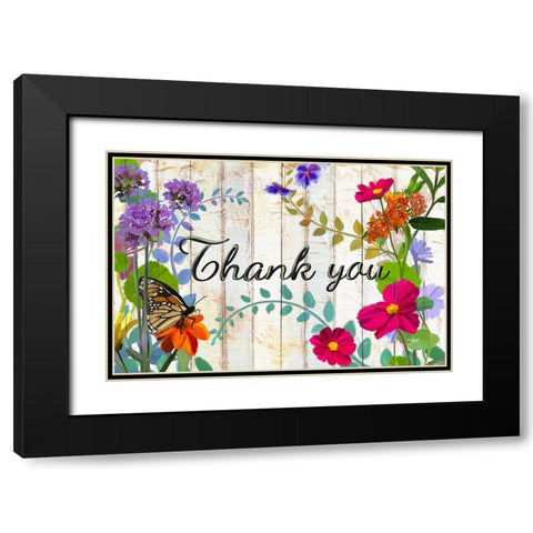 A Garden Thank you Black Modern Wood Framed Art Print with Double Matting by Art Licensing Studio