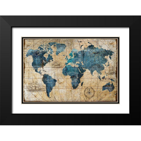A Connected World Black Modern Wood Framed Art Print with Double Matting by Art Licensing Studio