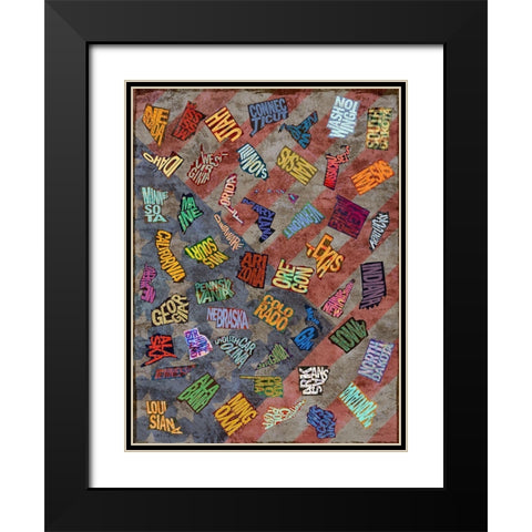 State Toss Black Modern Wood Framed Art Print with Double Matting by Art Licensing Studio