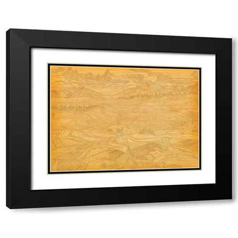 A Land Linked in Lines Black Modern Wood Framed Art Print with Double Matting by Art Licensing Studio
