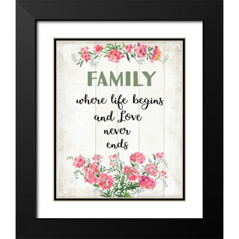 Family Love 2 Black Modern Wood Framed Art Print with Double Matting by Art Licensing Studio