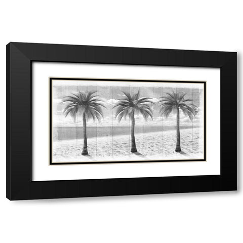 3 Island Palms  Black Modern Wood Framed Art Print with Double Matting by Art Licensing Studio