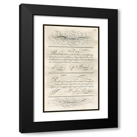 Receipts Black Modern Wood Framed Art Print with Double Matting by Art Licensing Studio
