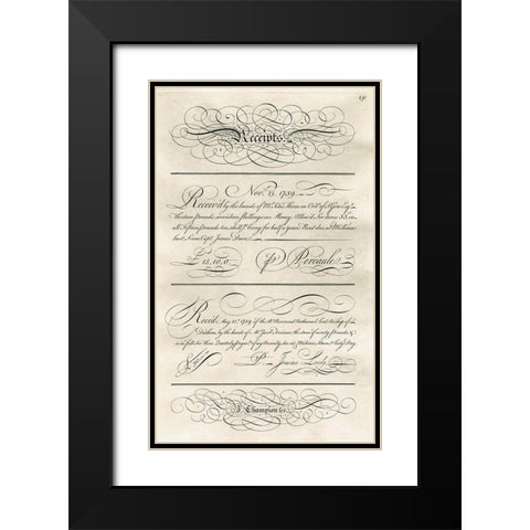 Receipts Black Modern Wood Framed Art Print with Double Matting by Art Licensing Studio