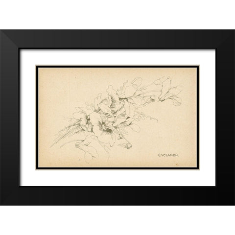 Cyclamen Black Modern Wood Framed Art Print with Double Matting by Art Licensing Studio