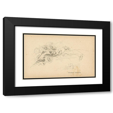 Double Daisies Black Modern Wood Framed Art Print with Double Matting by Art Licensing Studio