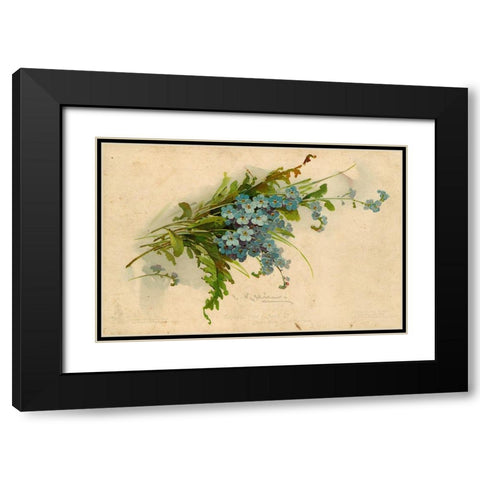 Forget-Me-Not Black Modern Wood Framed Art Print with Double Matting by Art Licensing Studio