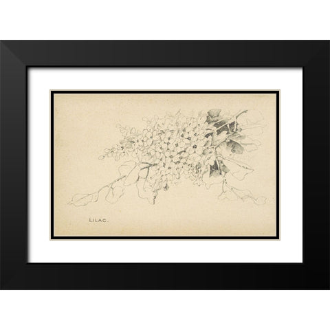 Lilac Black Modern Wood Framed Art Print with Double Matting by Art Licensing Studio