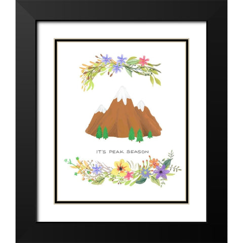 Sweet Adventure Mountain Black Modern Wood Framed Art Print with Double Matting by Art Licensing Studio