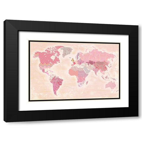 World of patterns Black Modern Wood Framed Art Print with Double Matting by Art Licensing Studio