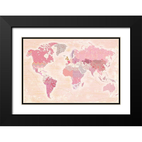 World of patterns Black Modern Wood Framed Art Print with Double Matting by Art Licensing Studio