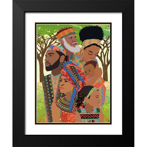 Staying Together Black Modern Wood Framed Art Print with Double Matting by Art Licensing Studio