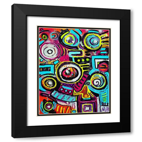 Boom Box Fiesta Black Modern Wood Framed Art Print with Double Matting by Mcilwaine, Alloyius