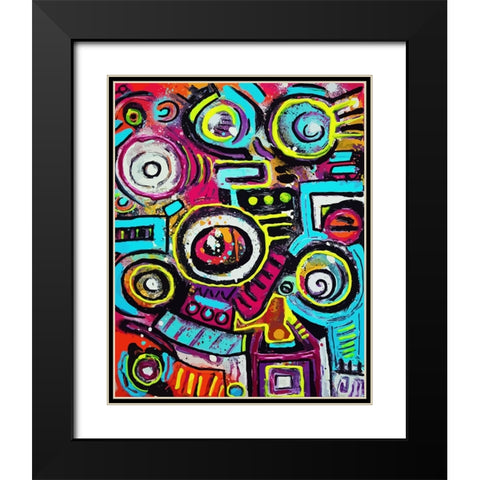 Boom Box Fiesta Black Modern Wood Framed Art Print with Double Matting by Mcilwaine, Alloyius