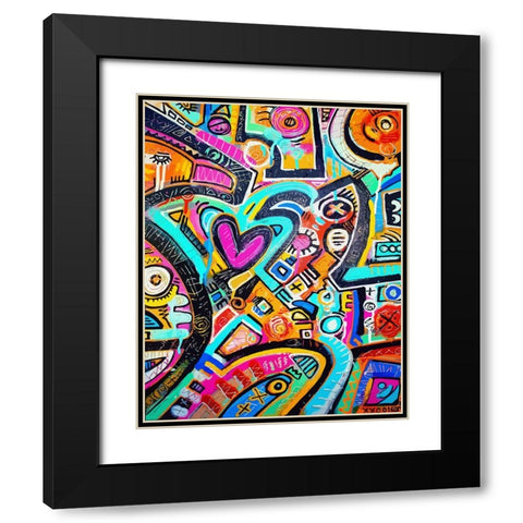 Peacock Love Shimmy Black Modern Wood Framed Art Print with Double Matting by Mcilwaine, Alloyius