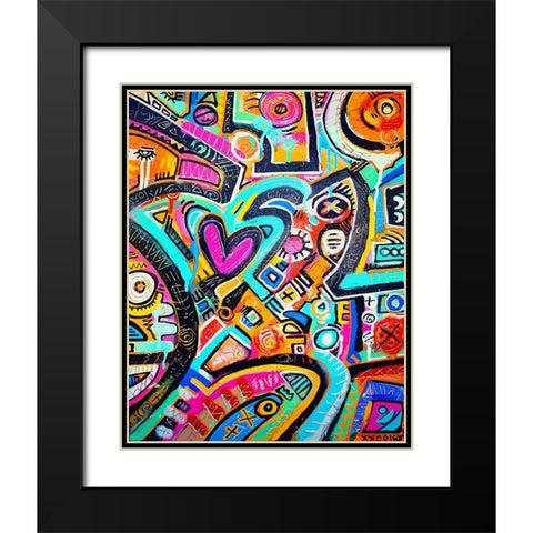 Peacock Love Shimmy Black Modern Wood Framed Art Print with Double Matting by Mcilwaine, Alloyius