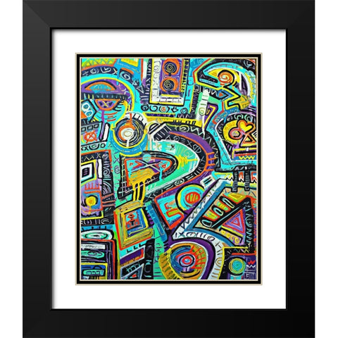 Space Dust is Ticklish Black Modern Wood Framed Art Print with Double Matting by Mcilwaine, Alloyius