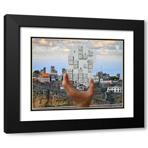 Pencil Vs Camera - Tetris Black Modern Wood Framed Art Print with Double Matting by Heine, Ben