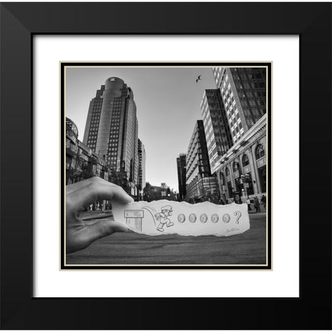 Pencil Vs Camera 24 - Capitalism Black Modern Wood Framed Art Print with Double Matting by Heine, Ben