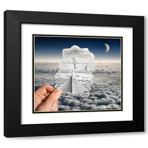 Pencil Vs Camera 52 - Sky Pyramids Black Modern Wood Framed Art Print with Double Matting by Heine, Ben