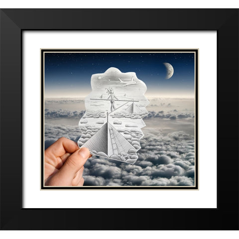 Pencil Vs Camera 52 - Sky Pyramids Black Modern Wood Framed Art Print with Double Matting by Heine, Ben
