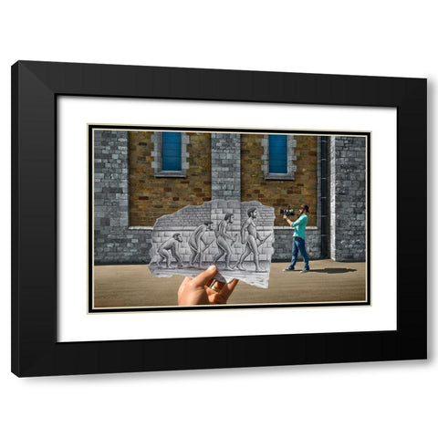 Pencil Vs Camera 55 - Evolution Black Modern Wood Framed Art Print with Double Matting by Heine, Ben