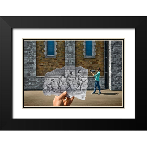 Pencil Vs Camera 55 - Evolution Black Modern Wood Framed Art Print with Double Matting by Heine, Ben