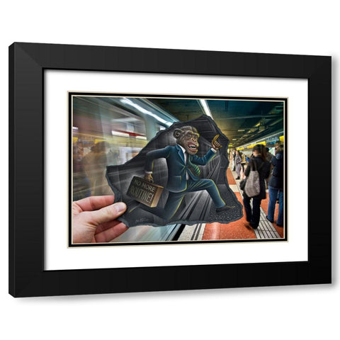 Pencil Vs Camera 64 - No More Routine Black Modern Wood Framed Art Print with Double Matting by Heine, Ben
